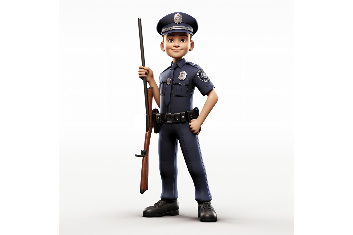 3D Character Boy Police Officer with relevant environment 3