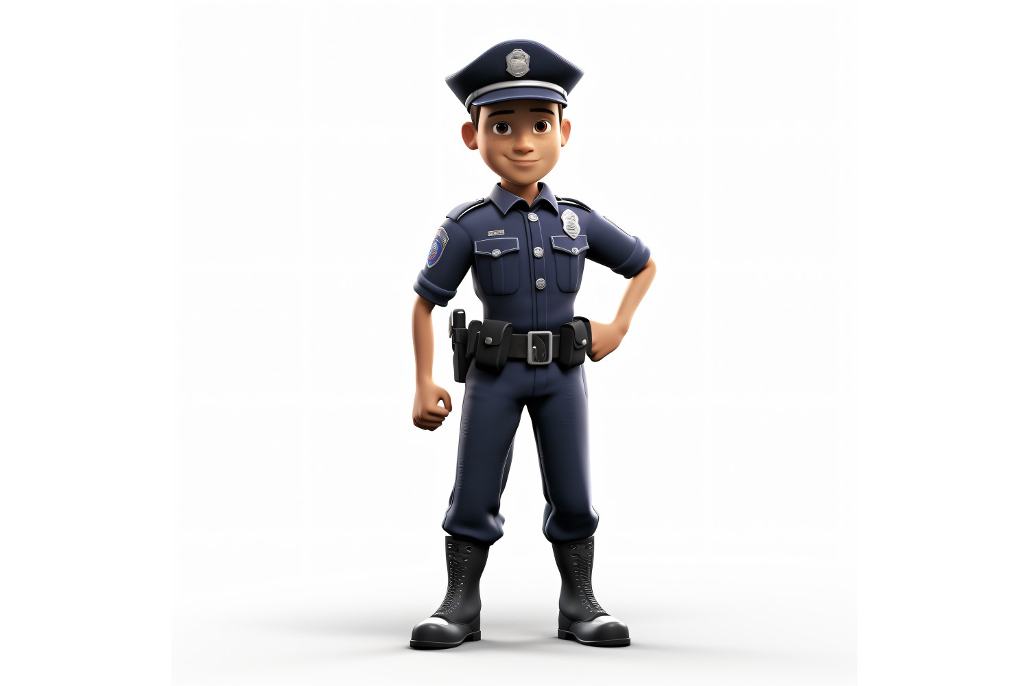 3D Character Boy Police Officer with relevant environment 4