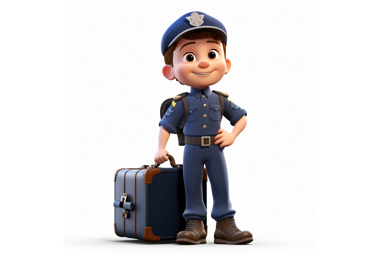 3D Pixar Character Child Boy Pilot with relevant environment 2