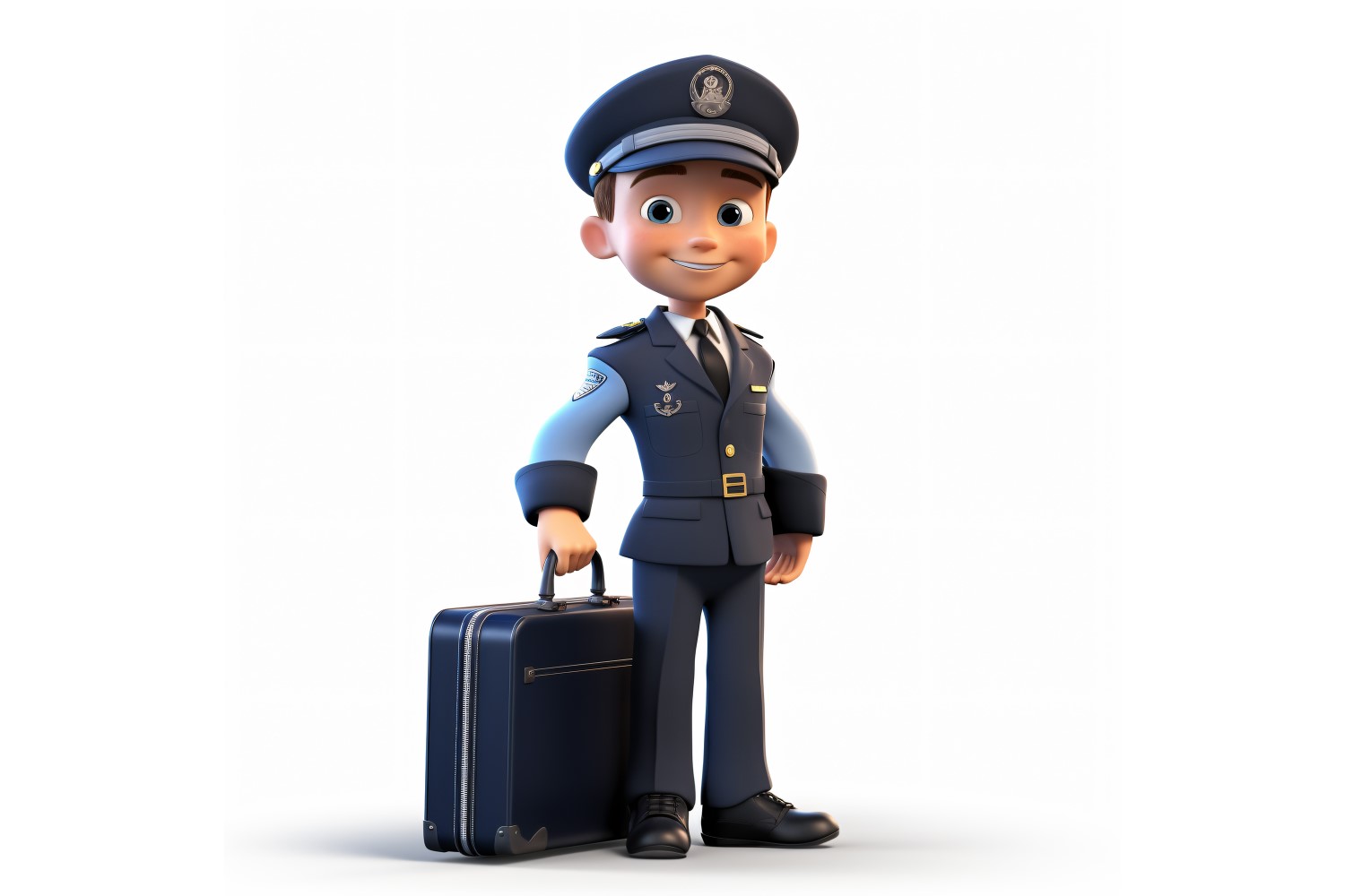 3D Pixar Character Child Boy Pilot with relevant environment 3