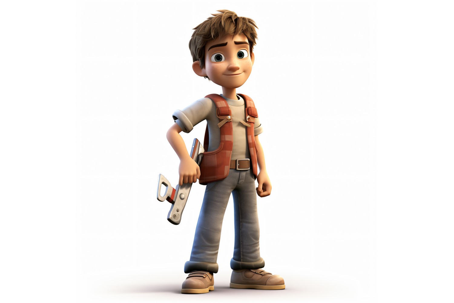 3D Character Child Boy Carpenter with relevant environment 1