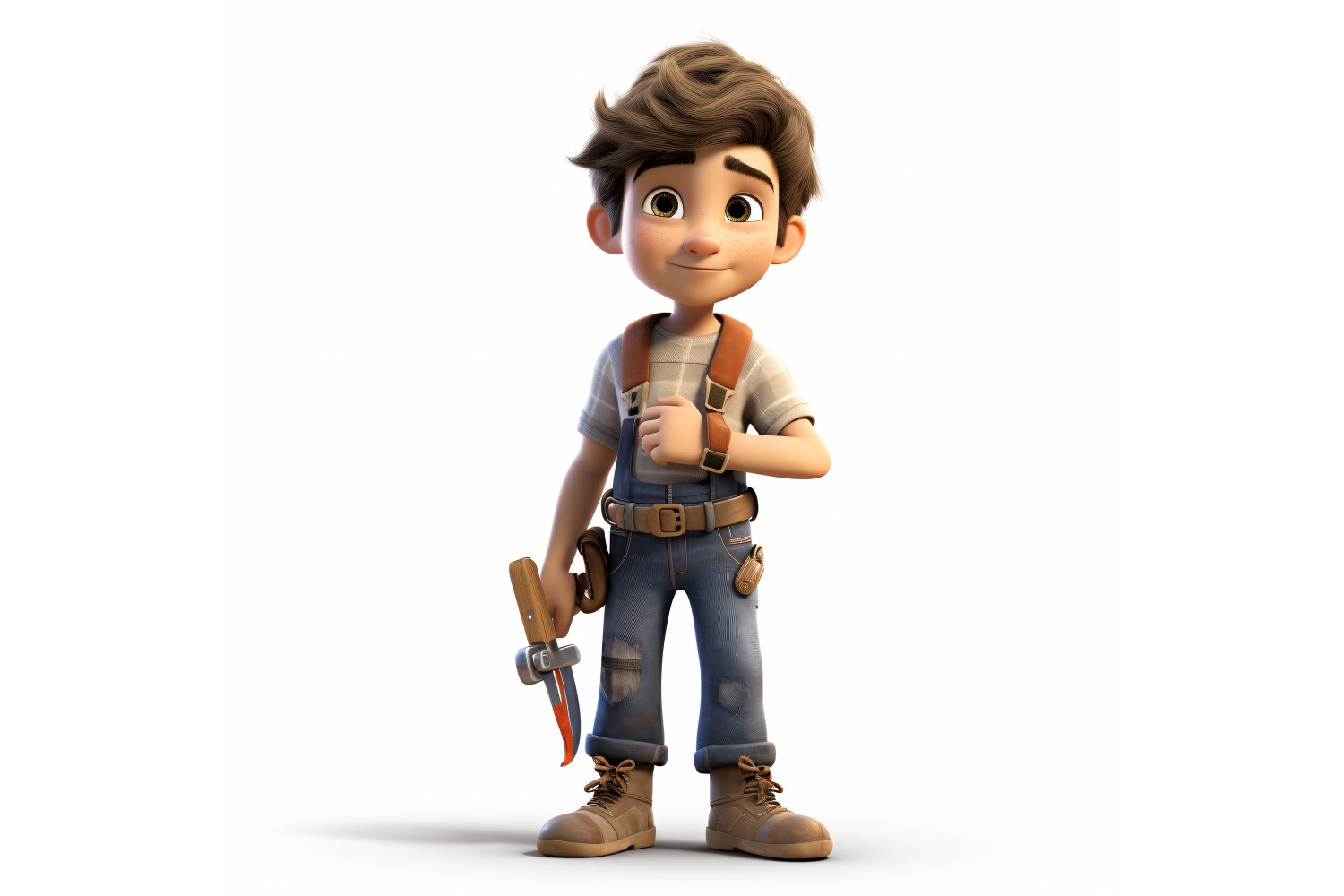 3D Character Child Boy Carpenter with relevant environment 3