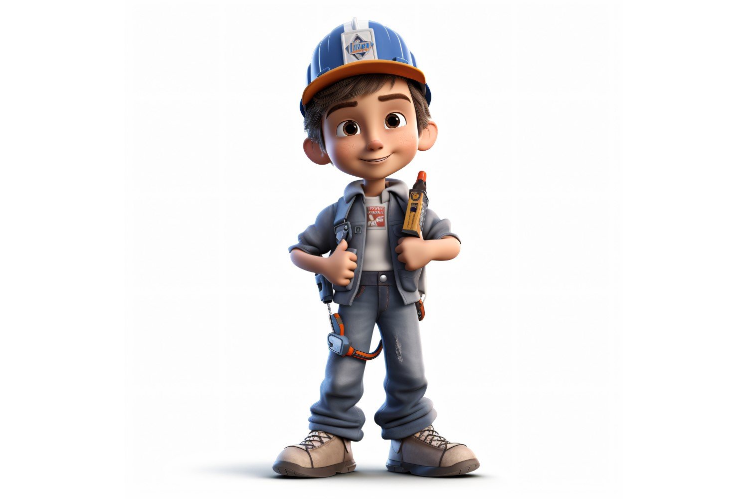 3D Character Child Boy Electrician with relevant environment 1