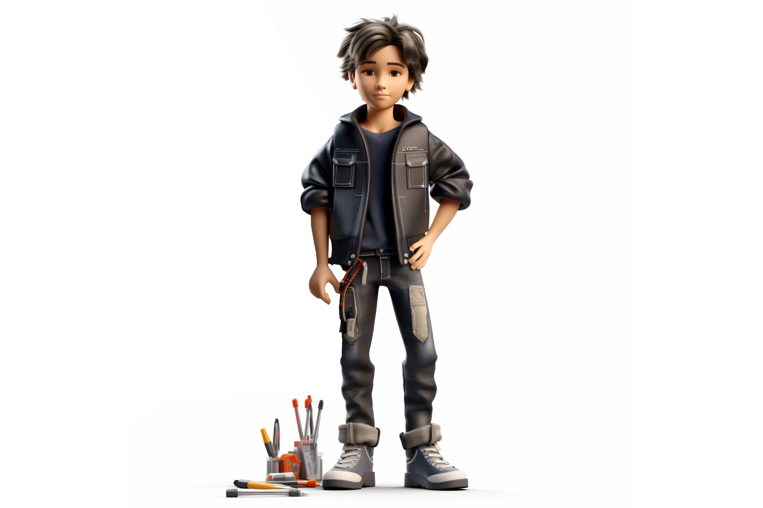 3D pixar Character Child Boy with relevant environment 22