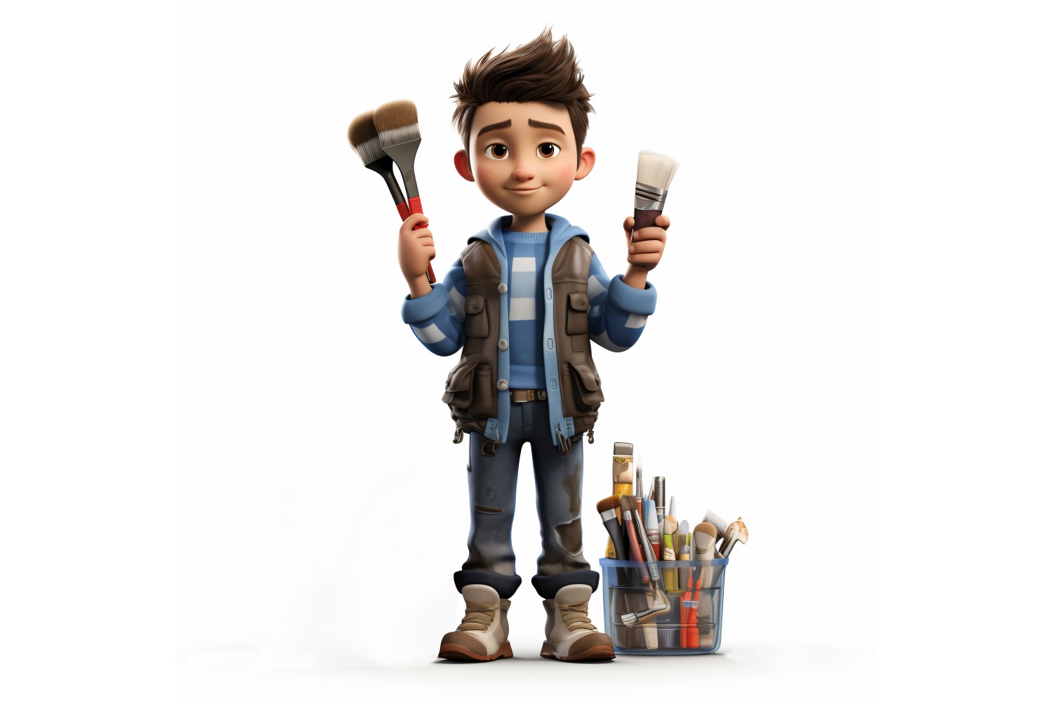 3D pixar Character Child Boy with relevant environment 41