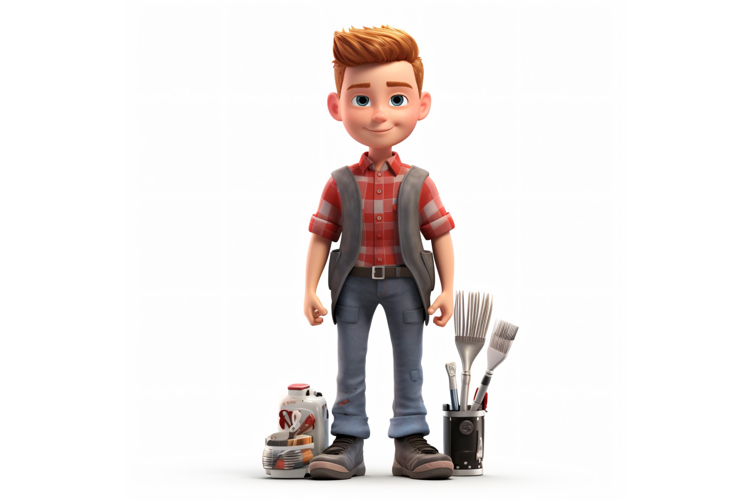 3D pixar Character Child Boy with relevant environment 52