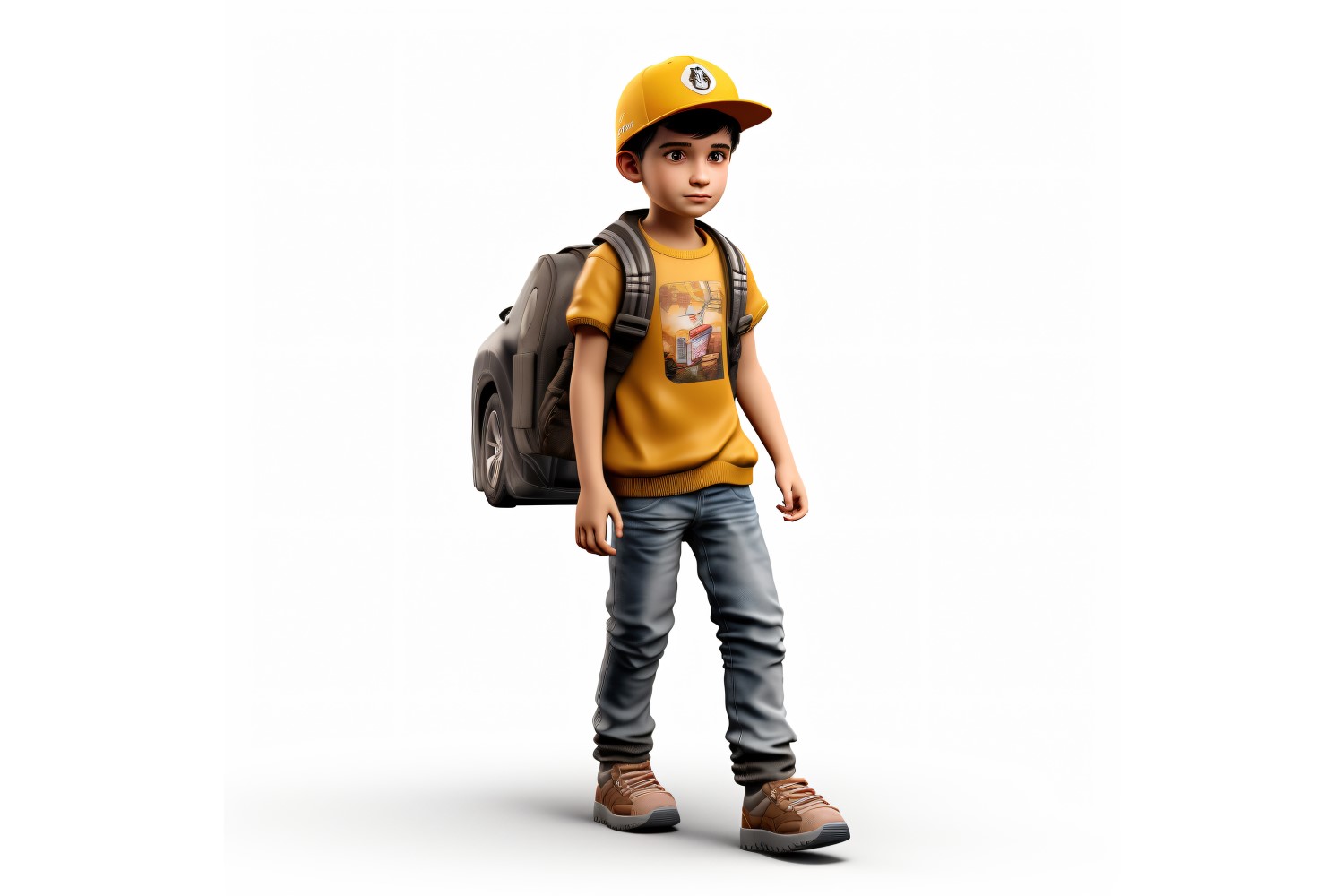 3D pixar Character Child Boy with relevant environment 95