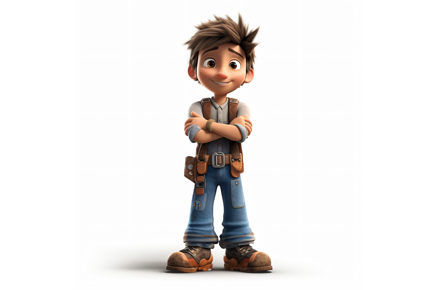3D pixar Character Child Boy with relevant environment 100