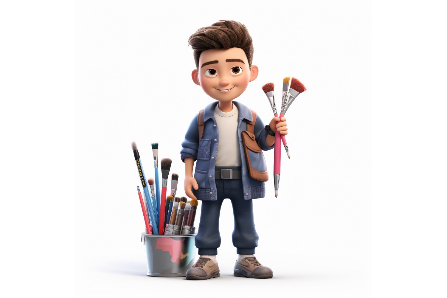 3D pixar Character Child Boy with relevant environment 19.