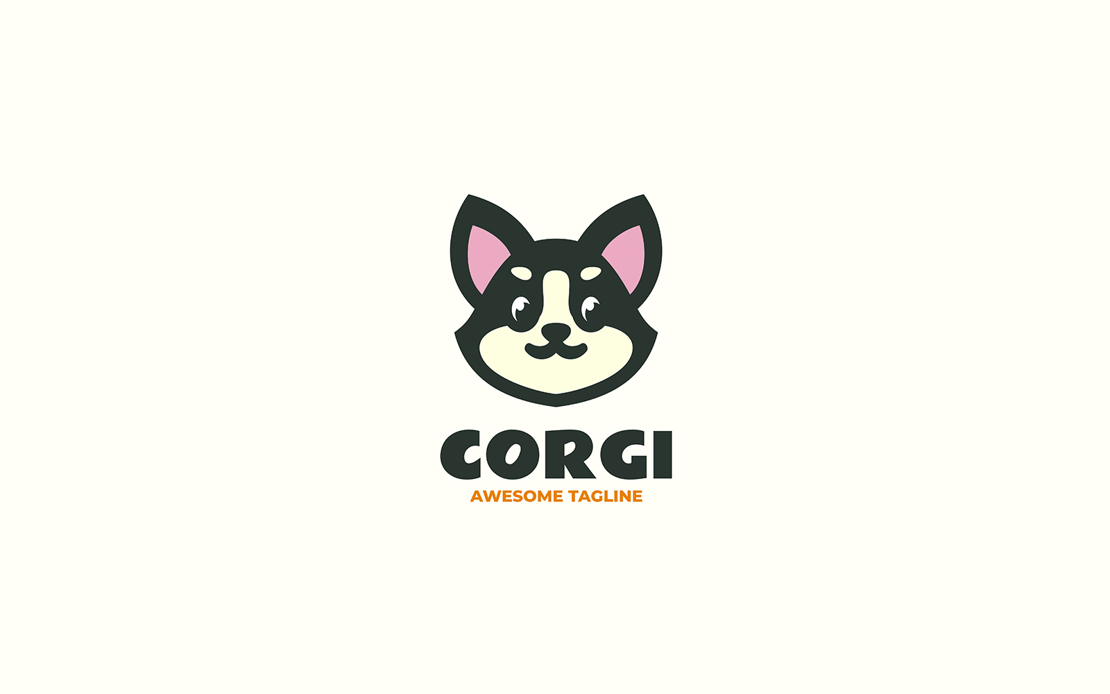 Corgi Dog Mascot Cartoon Logo 2