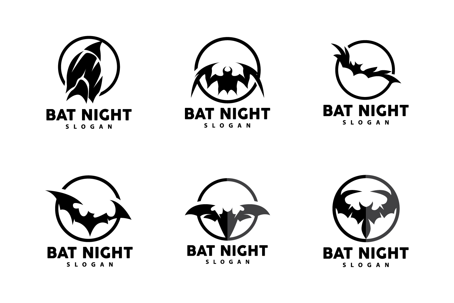 Bat Logo Bat Animal Vector HalloweenV3