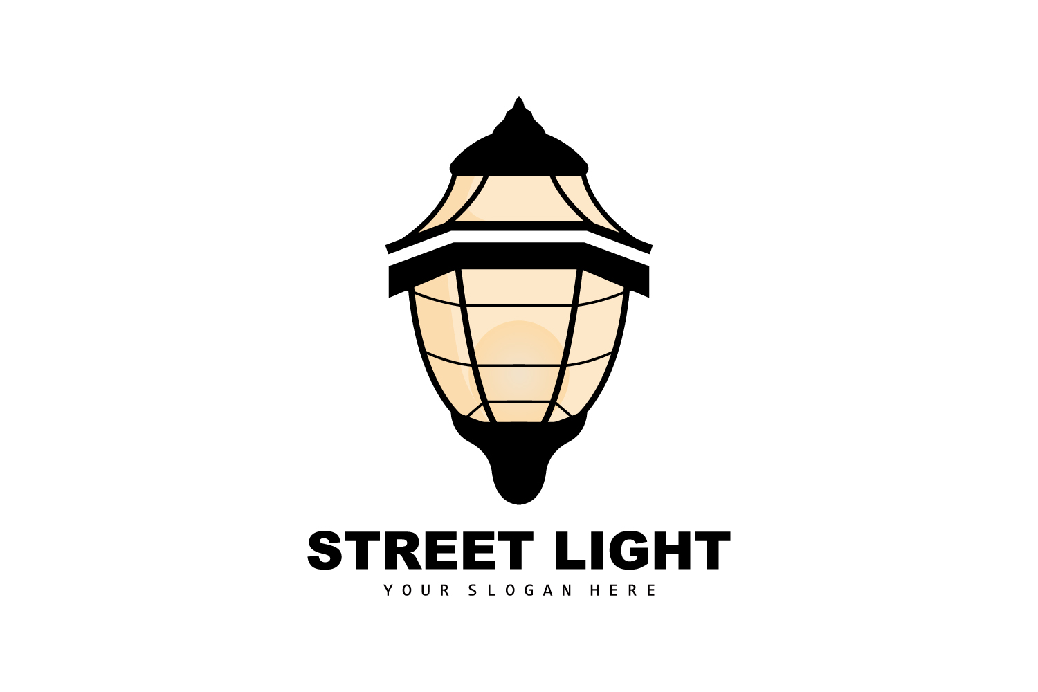 Lantern Logo Design Street Lamp SimpleV4