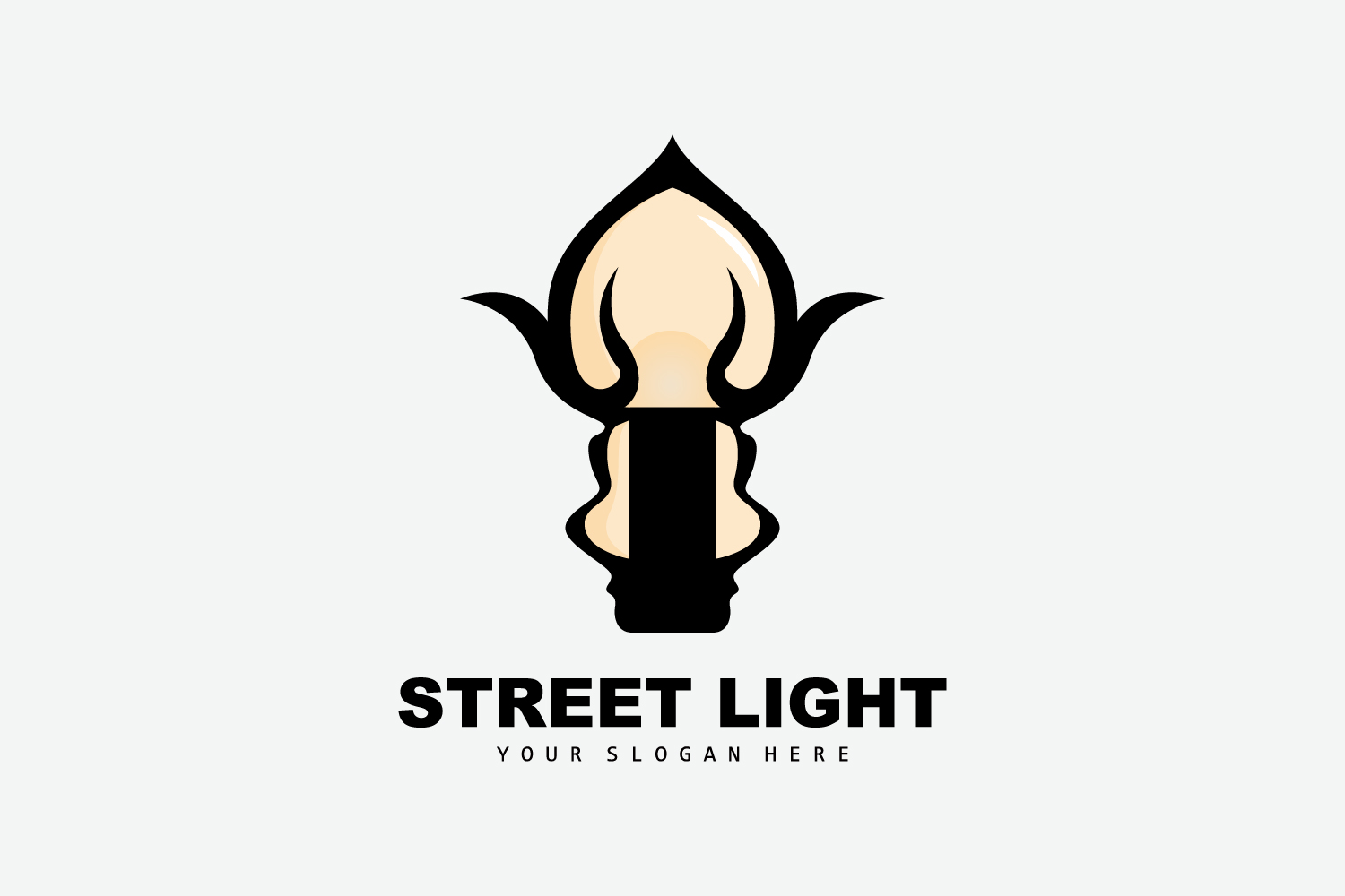 Lantern Logo Design Street Lamp SimpleV5