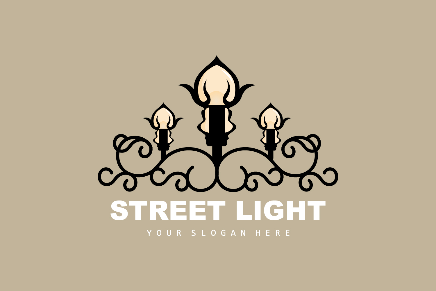 Lantern Logo Design Street Lamp SimpleV8