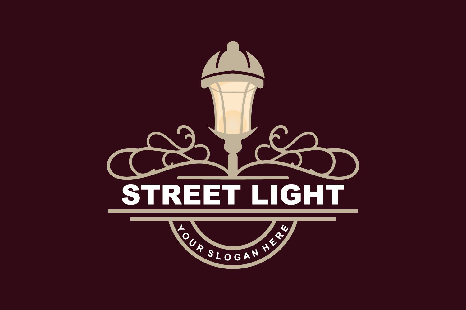 Lantern Logo Design Street Lamp SimpleV10