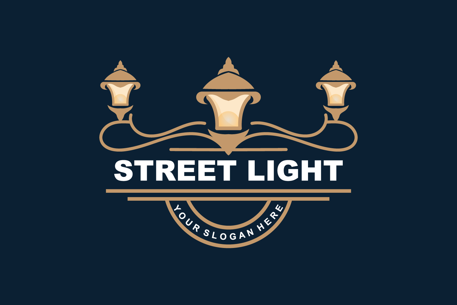 Lantern Logo Design Street Lamp SimpleV12