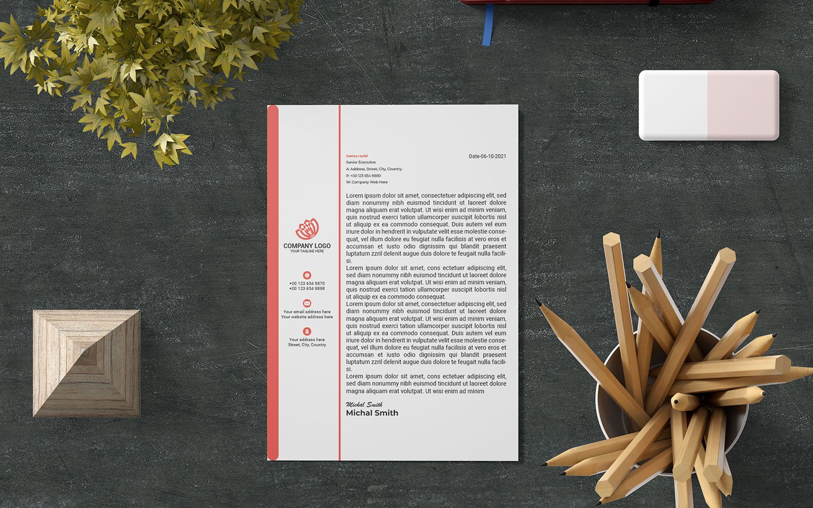 Letterhead Template Design, Modern Letterhead, Professional