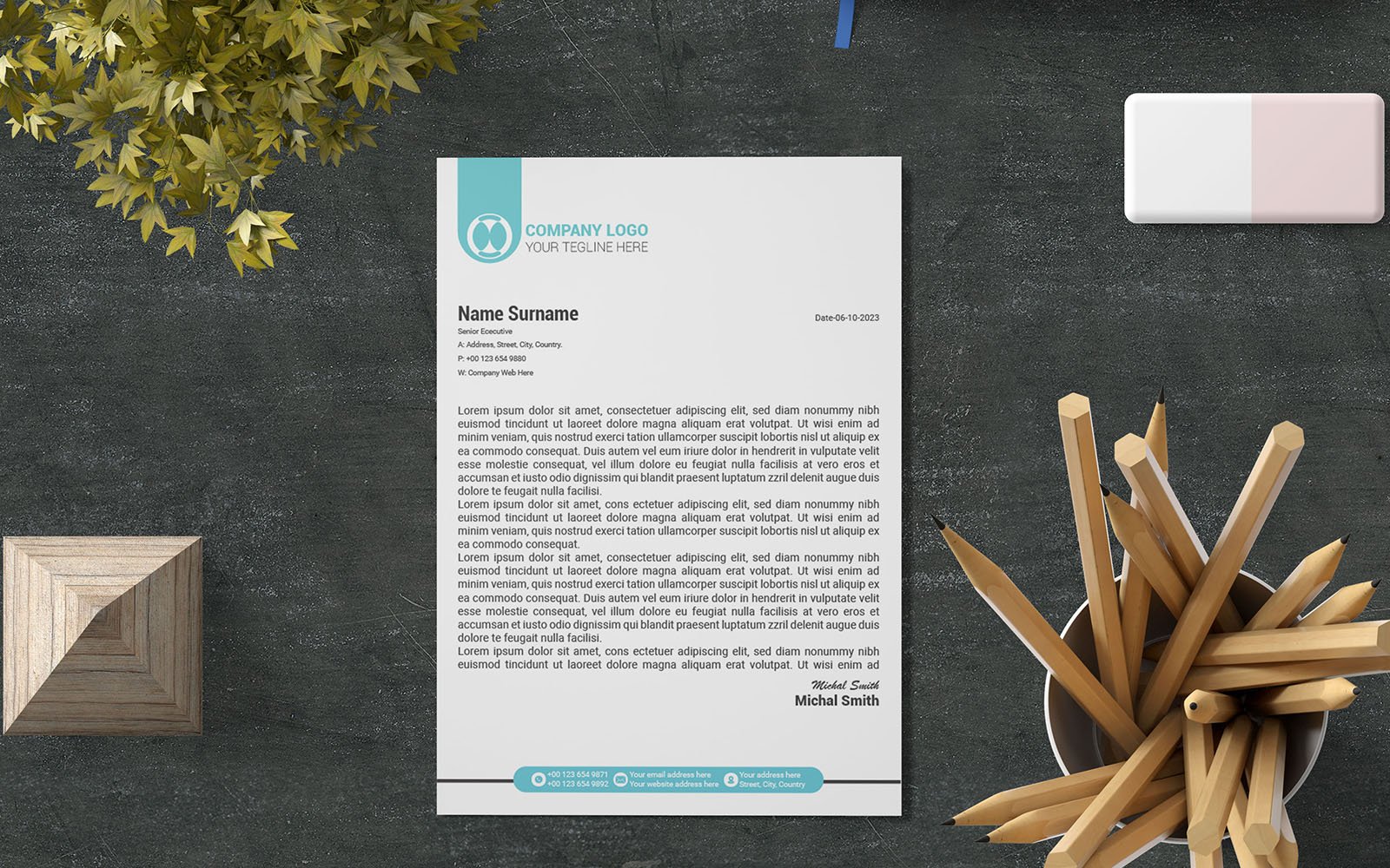 Letterhead Template Design, Modern Letterhead