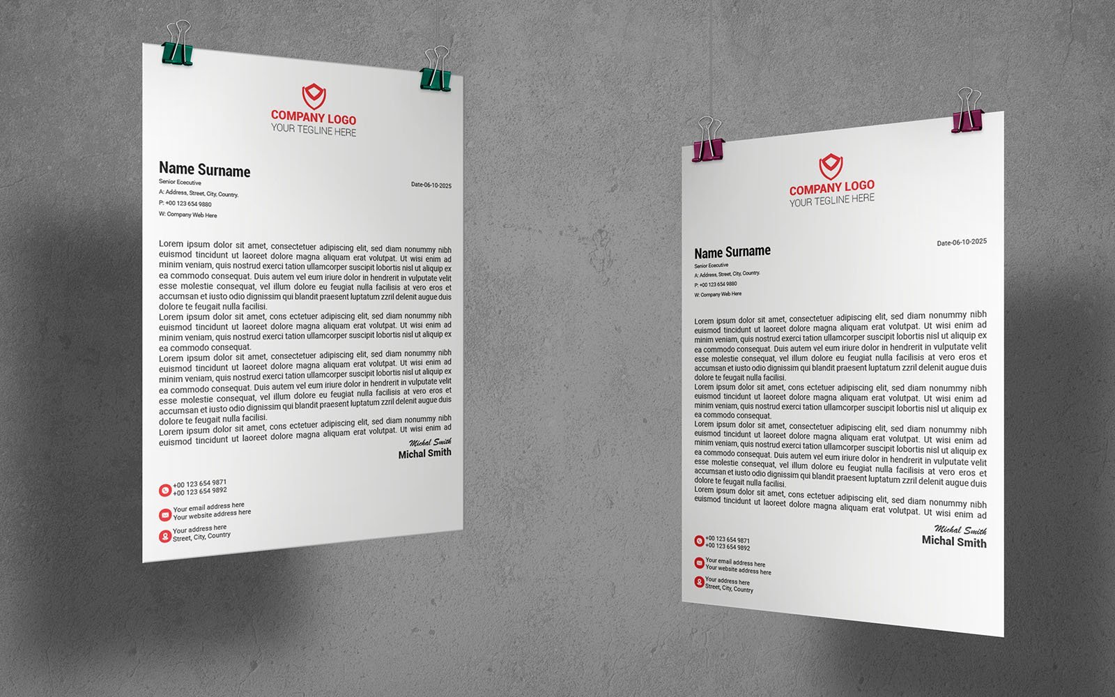 Creative Letterhead, Modern Letterhead, Stylish