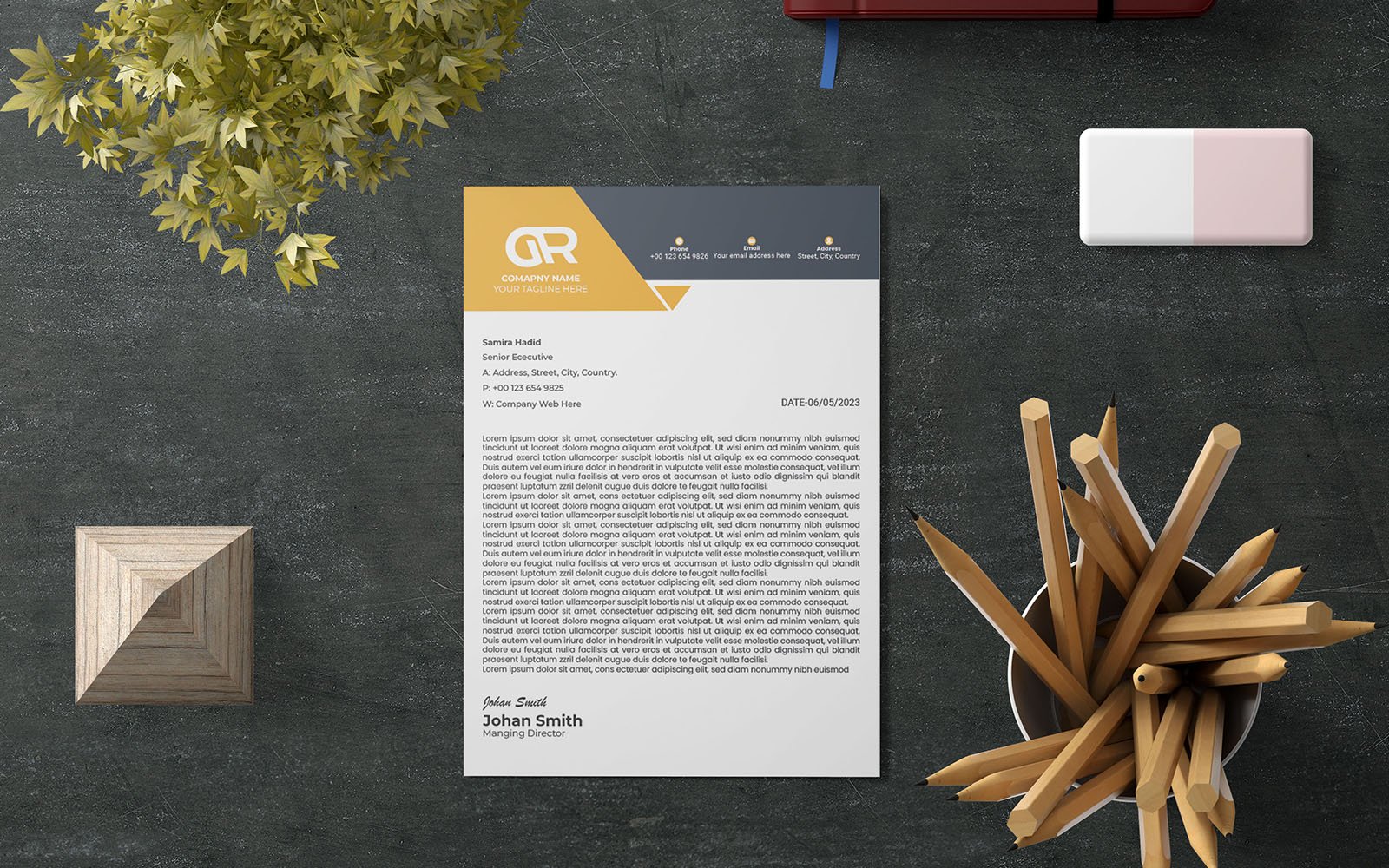 Letterhead - Corporate Identity Template(O-180)