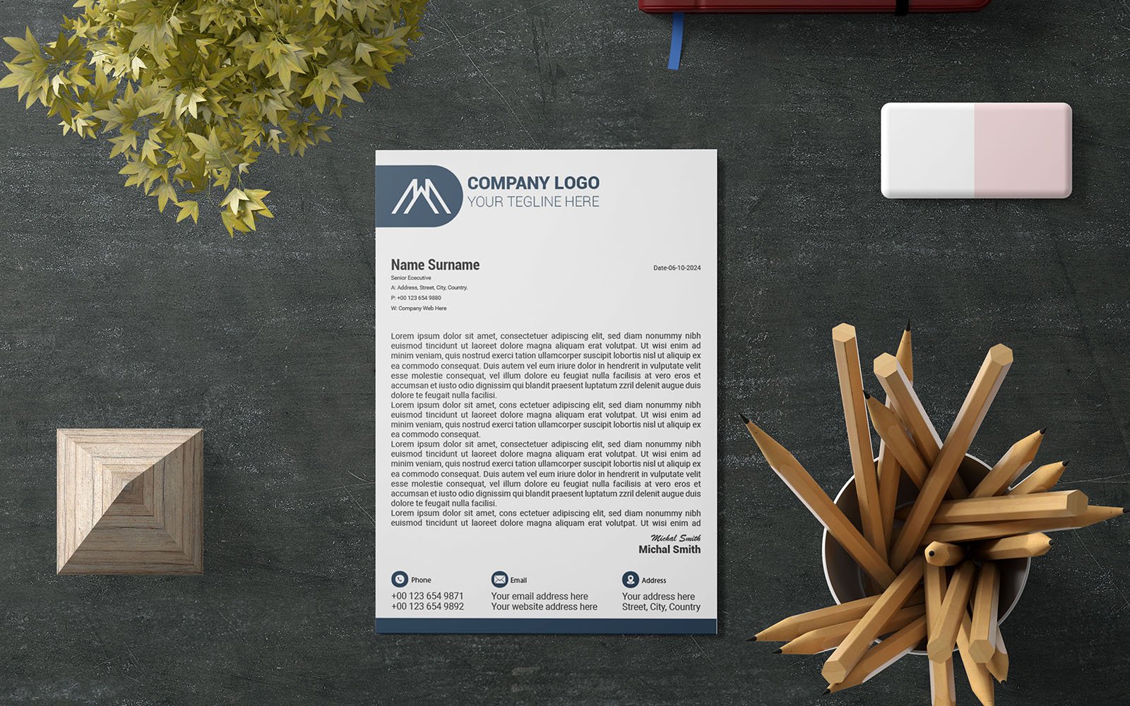 Unique Letterhead, Modern Letterhead, Stylish Letterhead