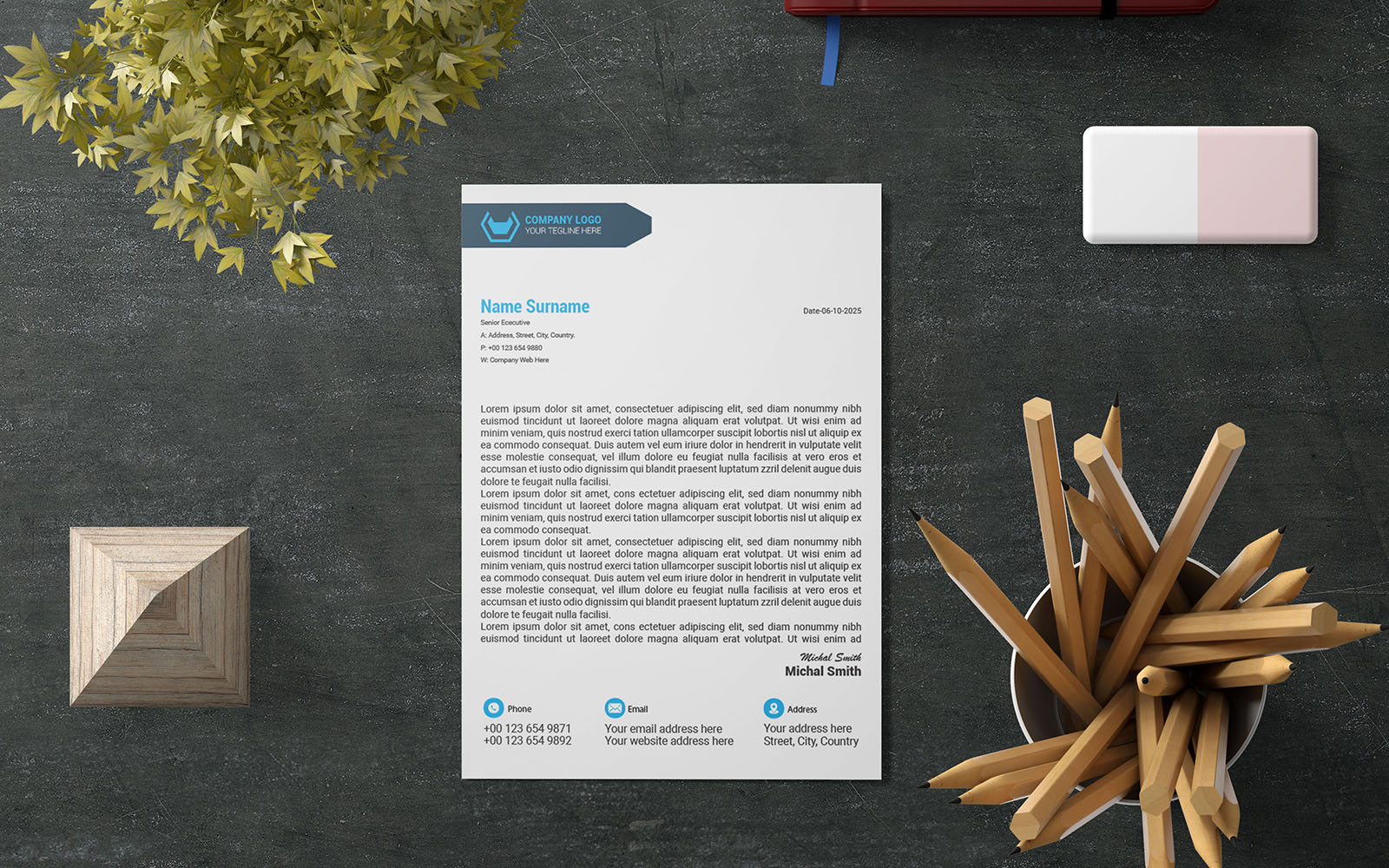 Letterhead Template Design, Modern Letterhead-110