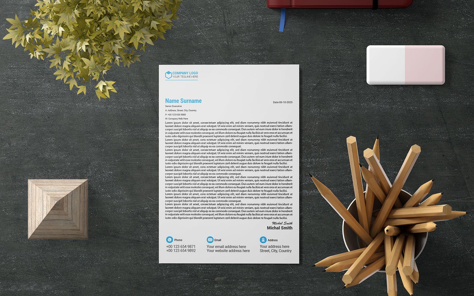 Letterhead, Professional Letterhead, Creative Letterhead-218