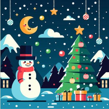 Snowman Gift Illustrations Templates 416356