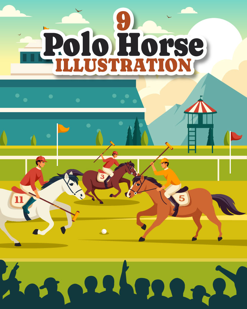 9 Polo Horse Sports Illustration