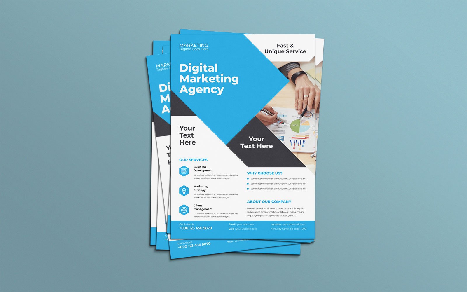 Modern Digital Marketing Agency Leading Your Digital Revolution  Flyer Design