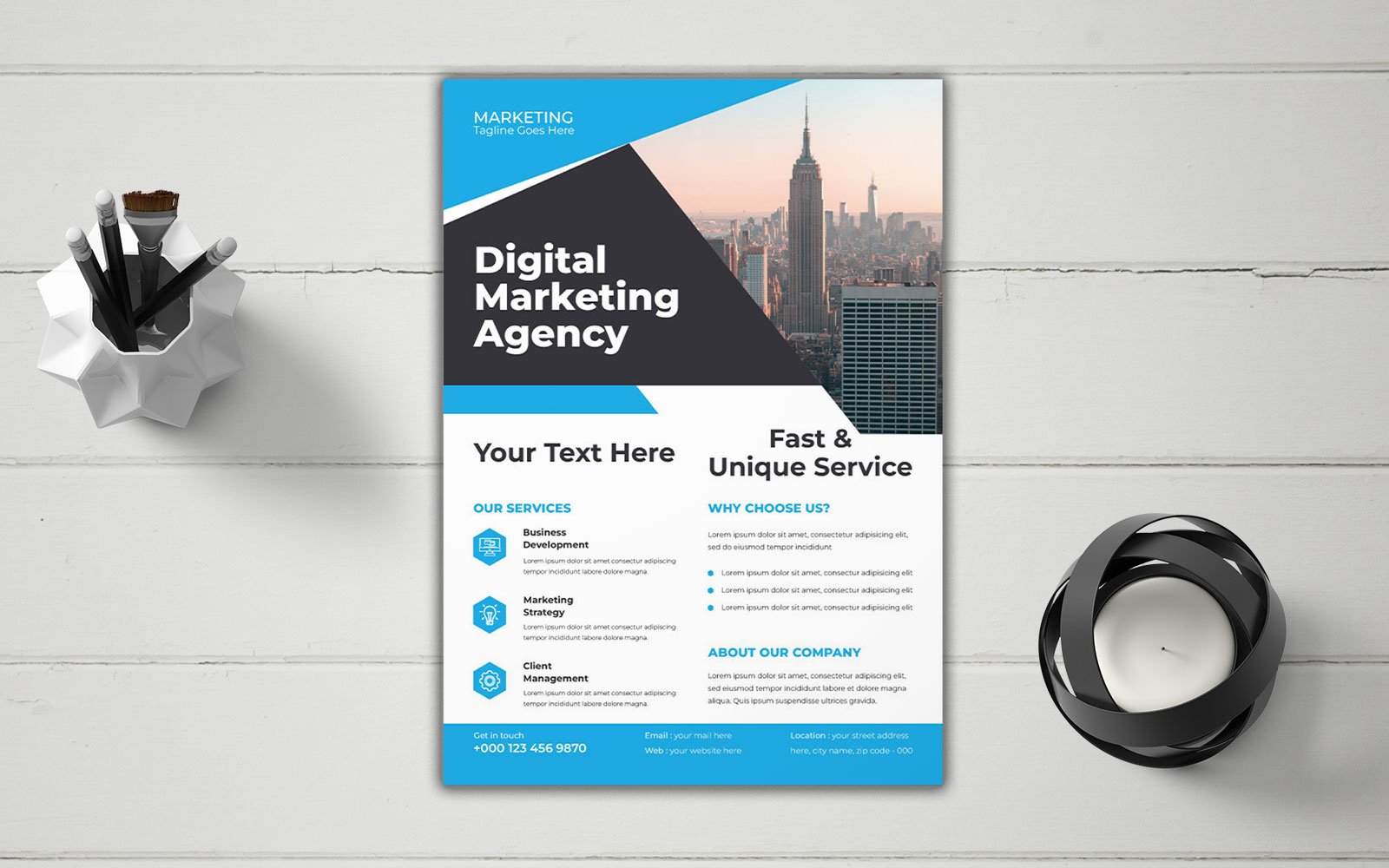 Modern Digital Marketing Agency Business Leadership Seminar Flyer