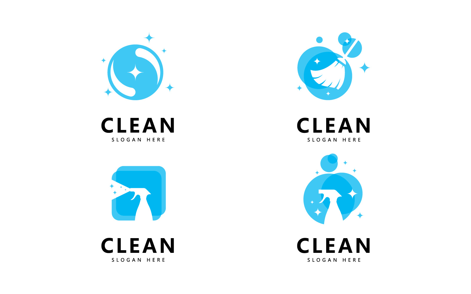 Clean and wash creative symbols company cleaning services graphic design  V9