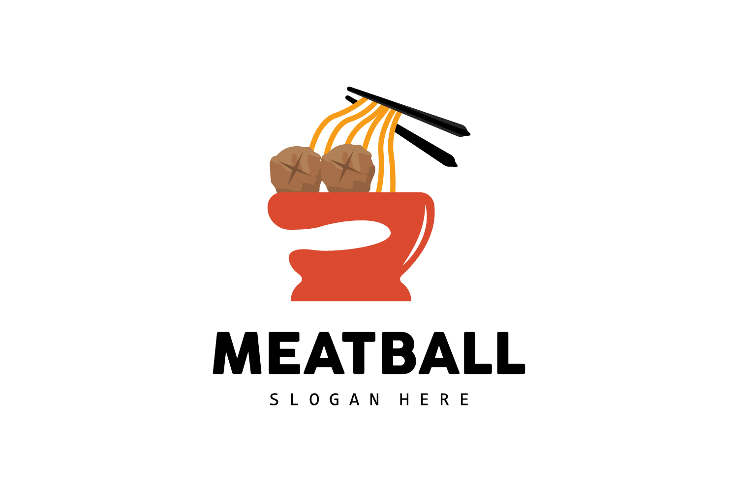 Meatball Logo Vector Fast Food TemplateV1