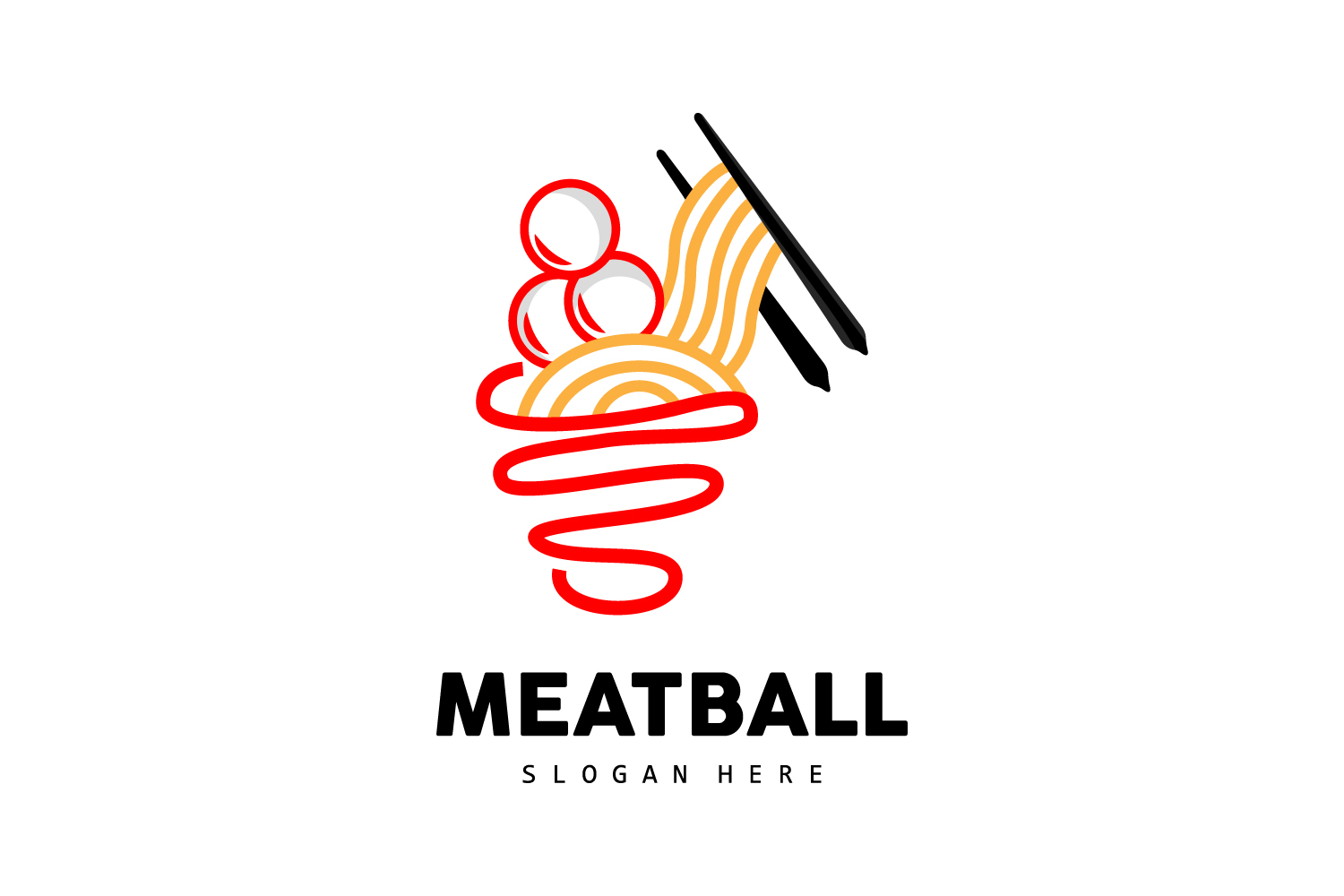 Meatball Logo Vector Fast Food TemplateV8