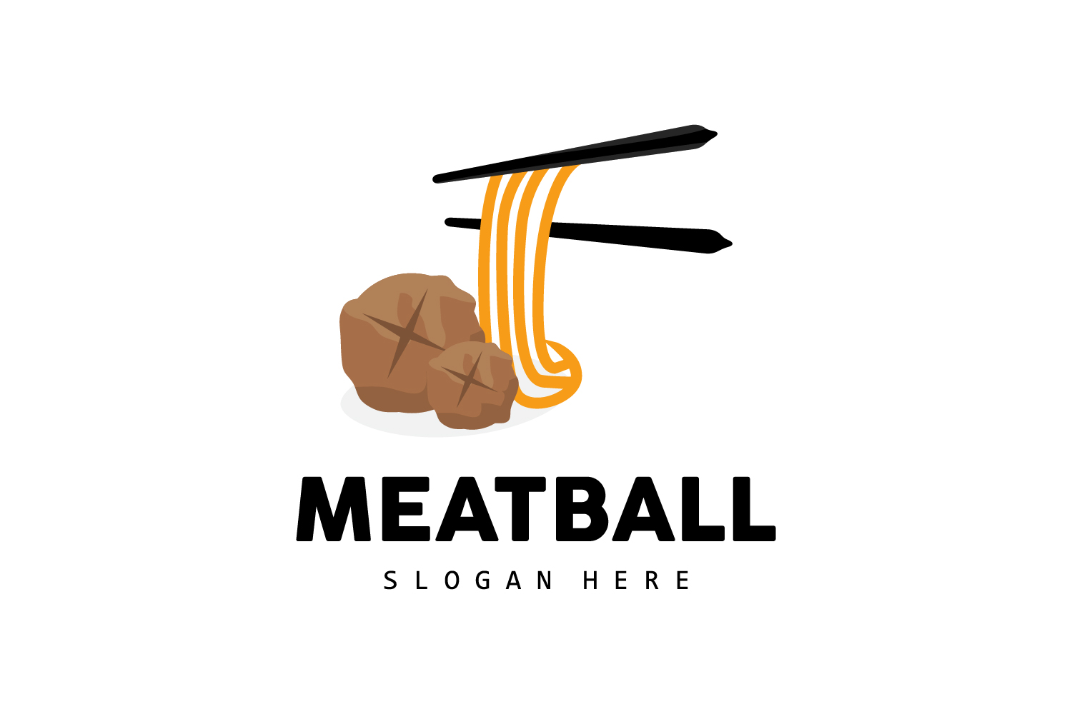 Meatball Logo Vector Fast Food TemplateV10