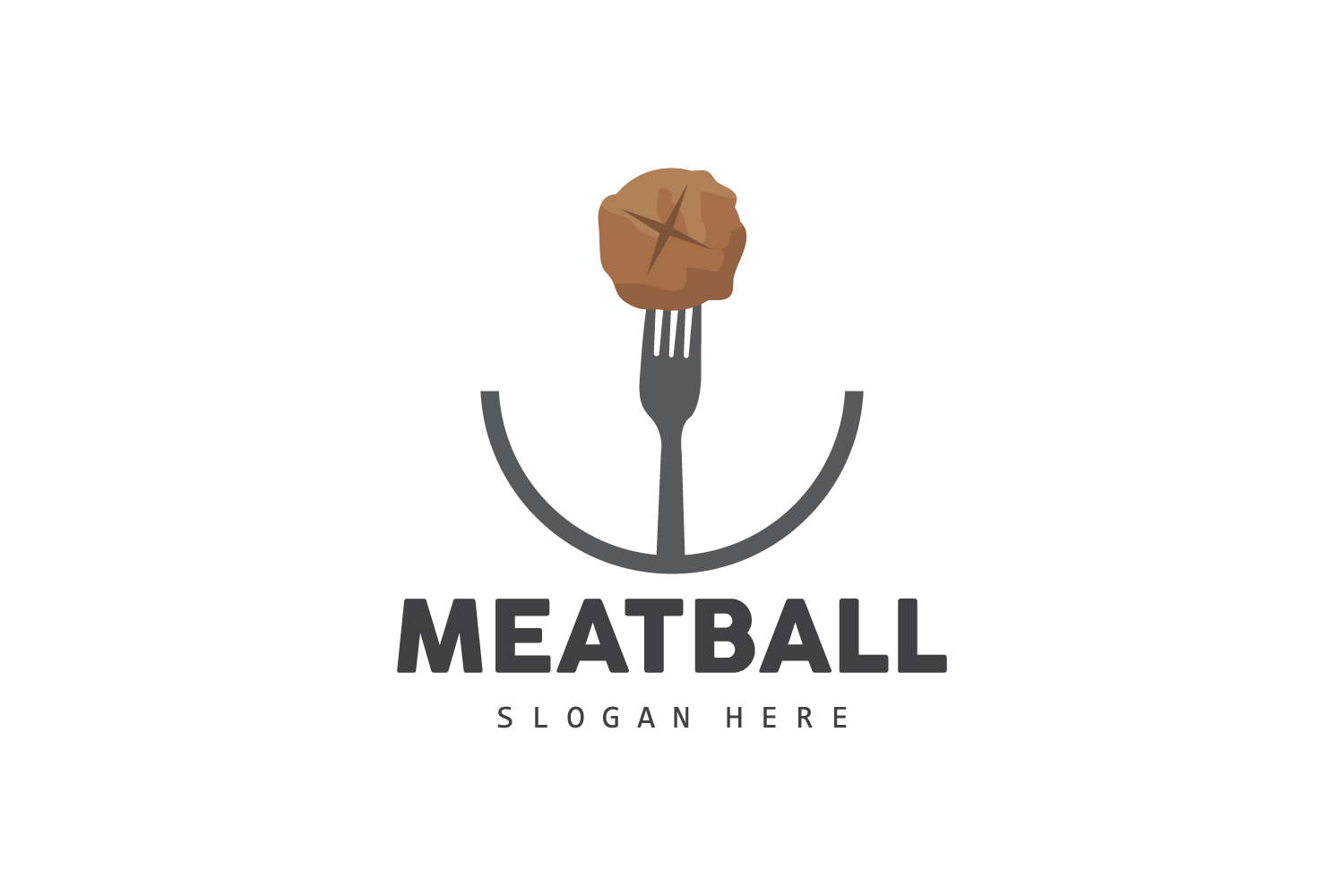 Meatball Logo Vector Fast Food TemplateV11