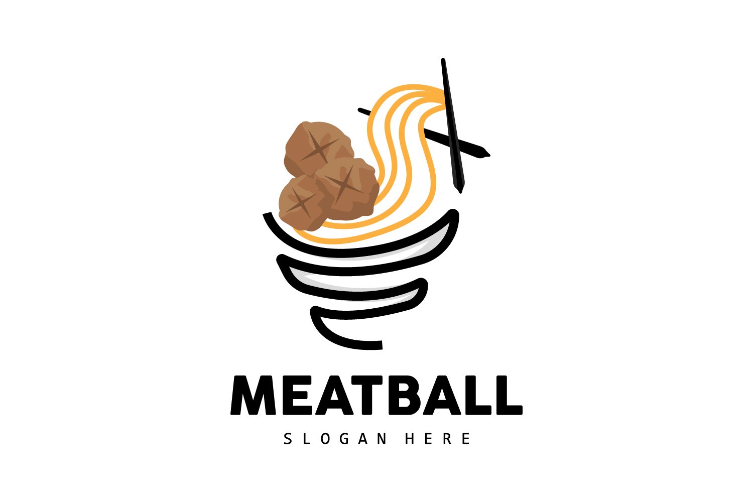 Meatball Logo Vector Fast Food TemplateV14