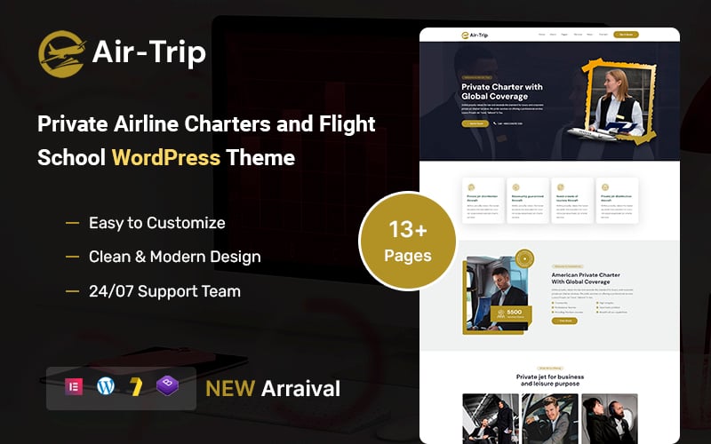 Airtrip - Private Airline Charters and Flight School WordPress Theme