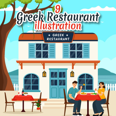 Restaurant Greek Illustrations Templates 416641