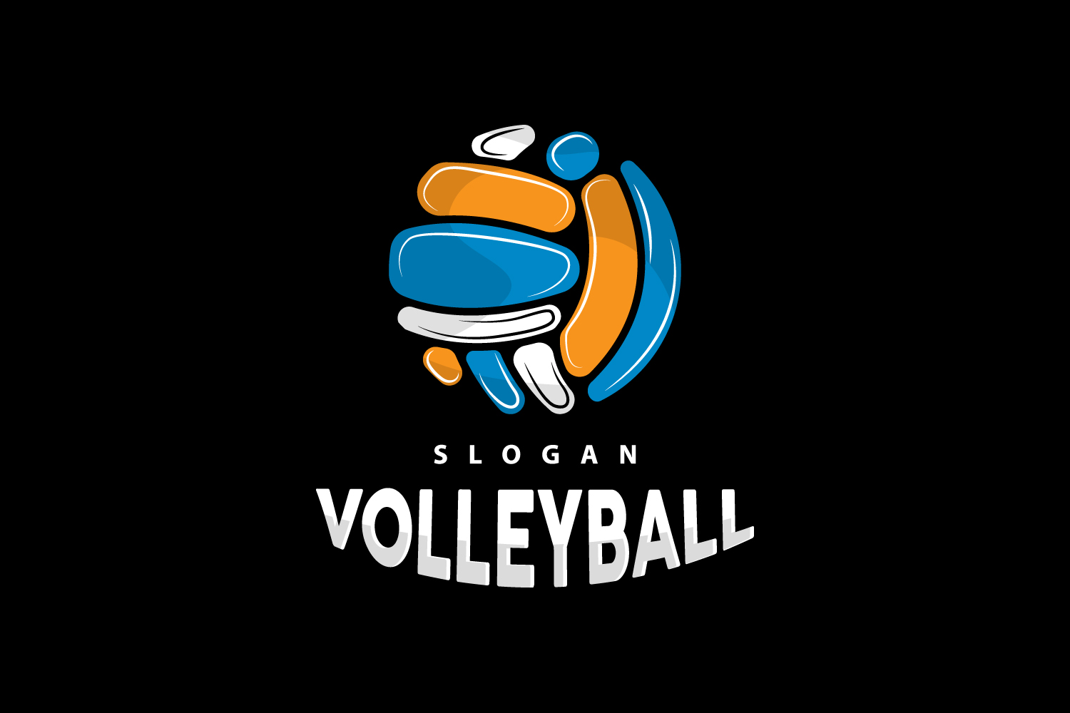 Volleyball Logo Sport Simple Design Version6