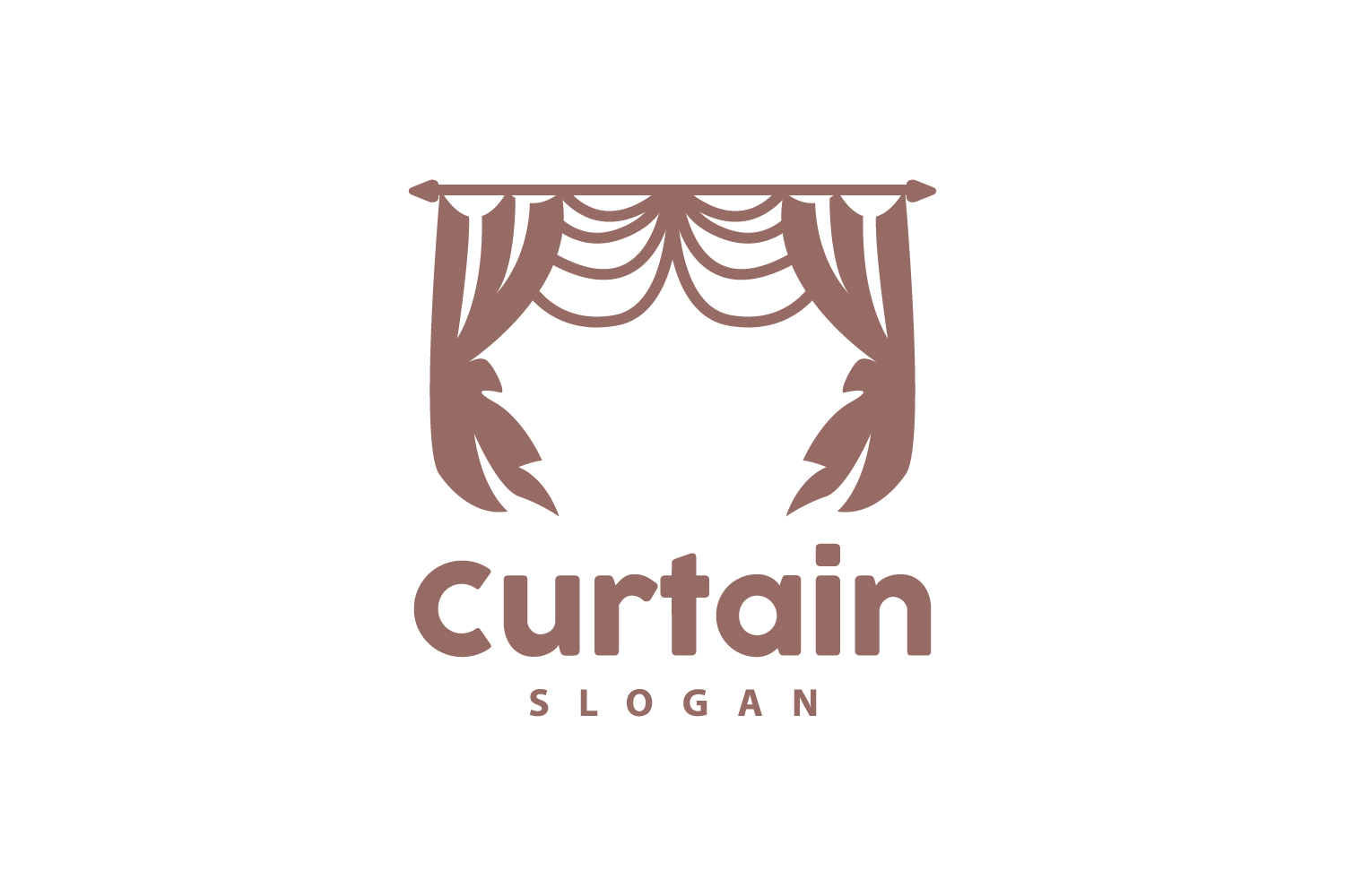 Simple Home Decoration Curtain Logo V4