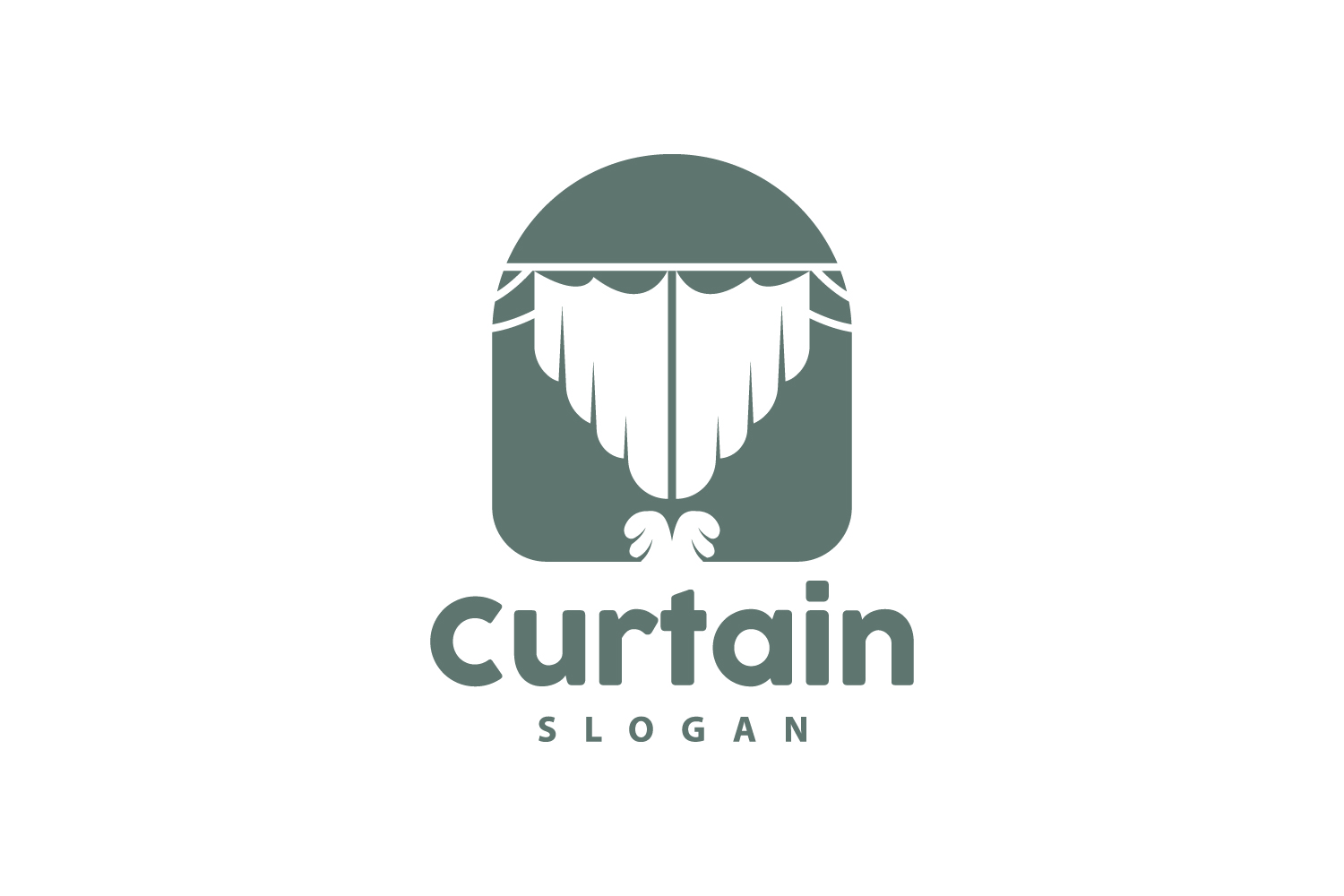 Simple Home Decoration Curtain Logo V12