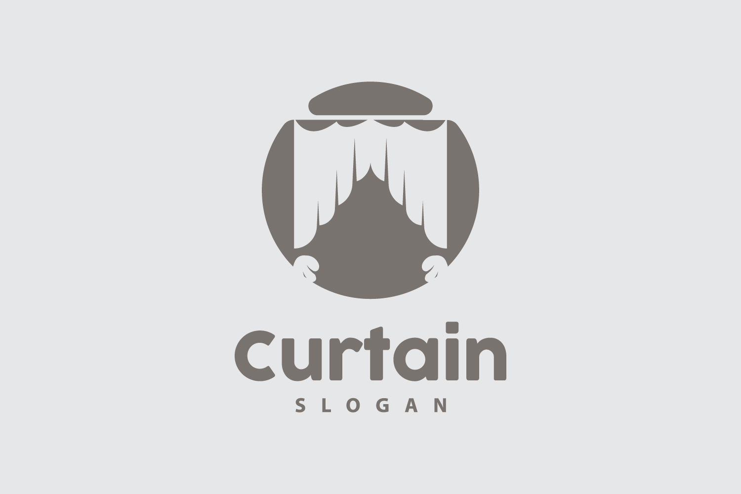 Simple Home Decoration Curtain Logo V13
