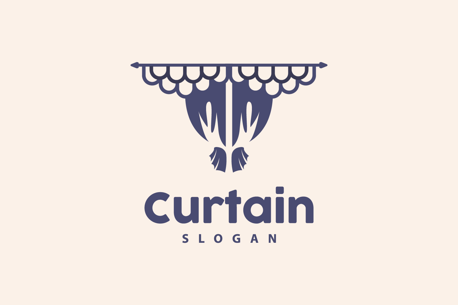 Simple Home Decoration Curtain Logo V15
