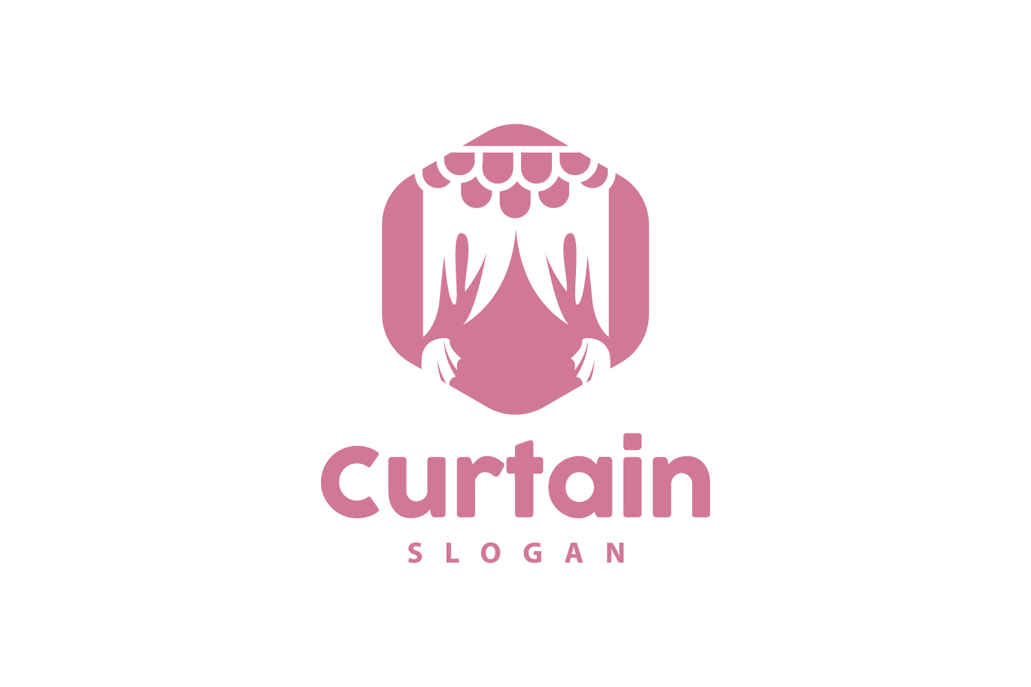 Simple Home Decoration Curtain Logo V16