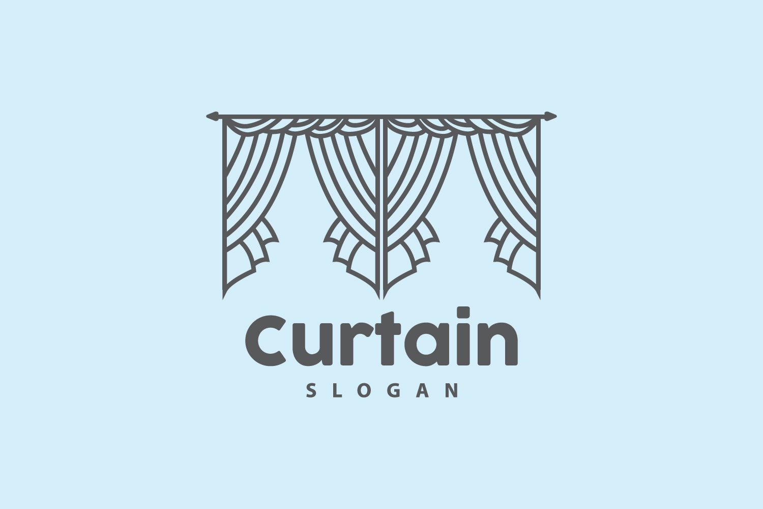 Simple Home Decoration Curtain Logo V19
