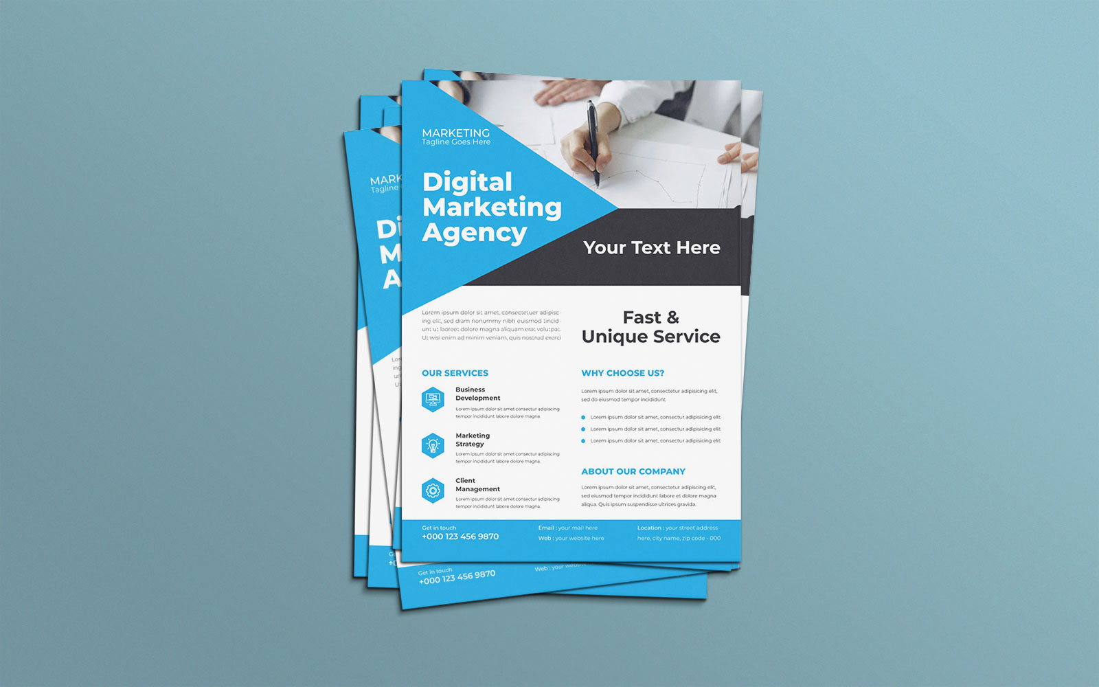 Leading Your Digital Revolution  Flyer Design Vector Layout