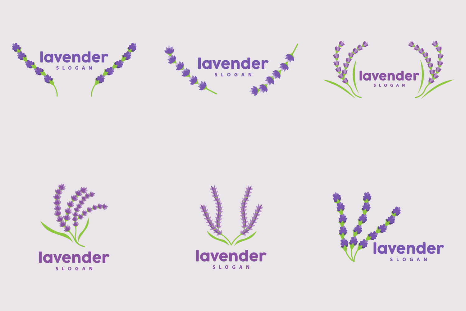 Lavender Logo Elegant Purple Flower PlantV4