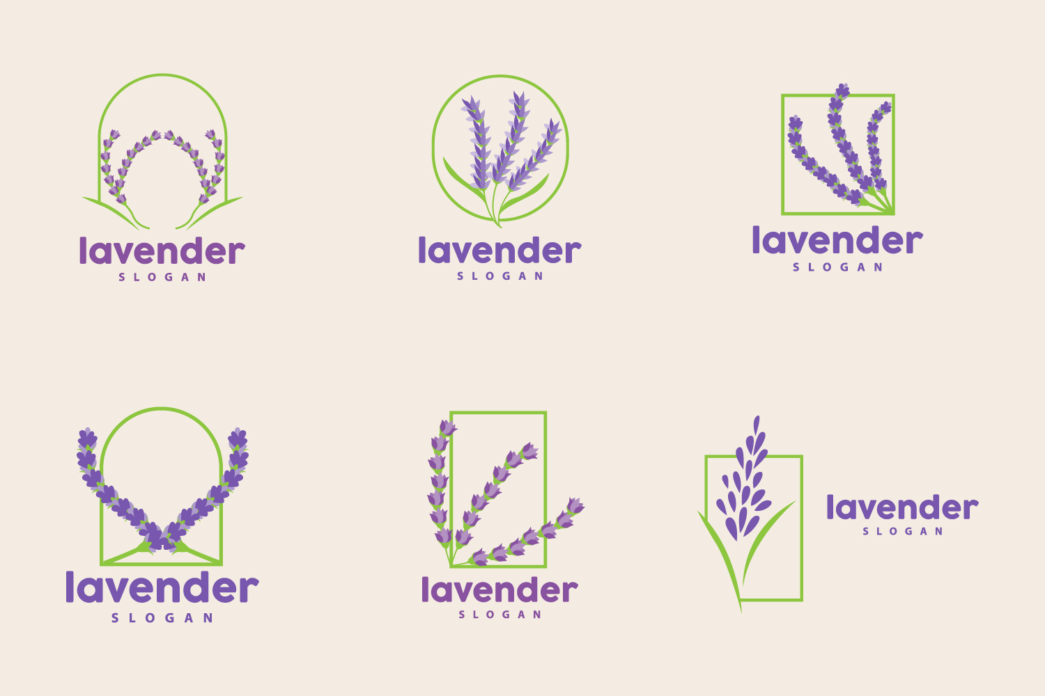 Lavender Logo Elegant Purple Flower PlantV6