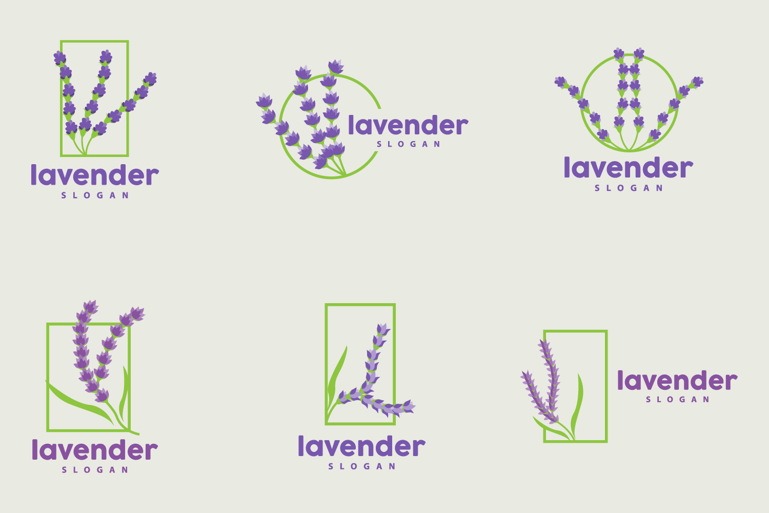 Lavender Logo Elegant Purple Flower PlantV10
